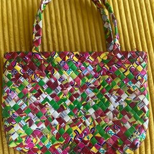 Eco-Chic Multicolor Woven Tote